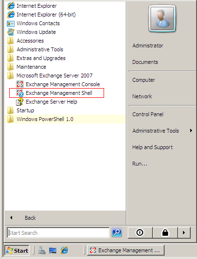 Exchange 2010 - Disable Opportunistic TLS - Step 1 - Open Exchange Management Shell