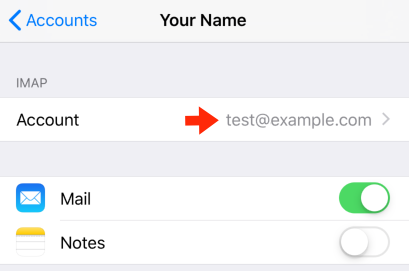 iPad iOS12 - Step 4 - Go into email settings