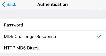 iPad iOS12 - Step 8 - Set Authentication Type