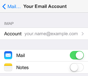 iPhone / iPod Touch iOS8 - Step 4 - Click Account