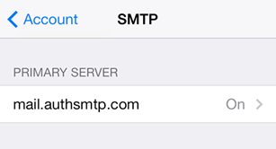 iPad iOS9 - Step 9 - Setup of the authenticated outgoing email relay service is complete