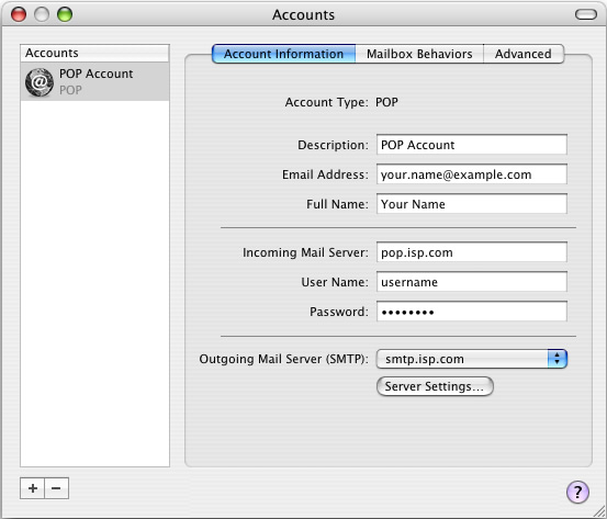 Mac Mail - Step 4 - Click Outgoing Mail Server Settings