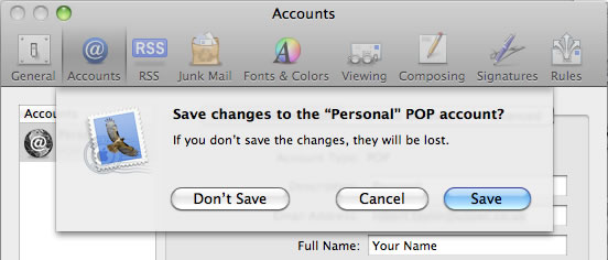 Mavericks 10.9 - Mac Mail - Step 8 - Save changes to SMTP outgoing mail relay account
