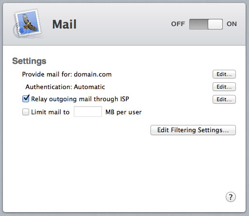 Mac OS X Server - Step 2 - Mail Relay