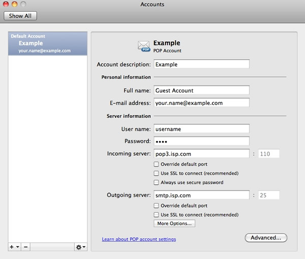 Outlook 2011 for Apple Mac OS X - Step 2 - Select your account
