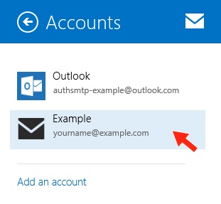 Windows 8 Mail App - Step 6 - Advanced SMTP settings